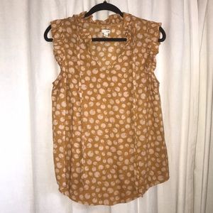 Anthropologie floral patterned front tie blouse
